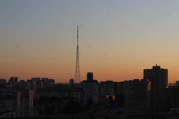 Fototapeta na wymiar skyline at sunset