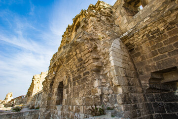 Fototapeta premium It's Ruins of Old Aleppo, Syria, one of the oldest continuously inhabited cities in the world; it has been inhabited since perhaps as early as the 6th millennium BC