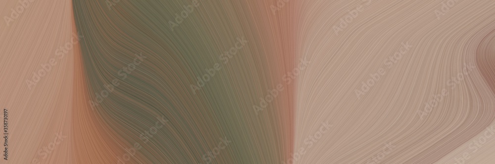 Poster abstract decorative header with rosy brown, dark olive green and pastel brown colors. fluid curved l