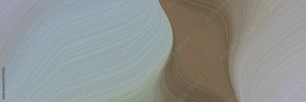 Fototapete abstract surreal header design with dark gray, pastel brown and gray gray colors. fluid curved lines