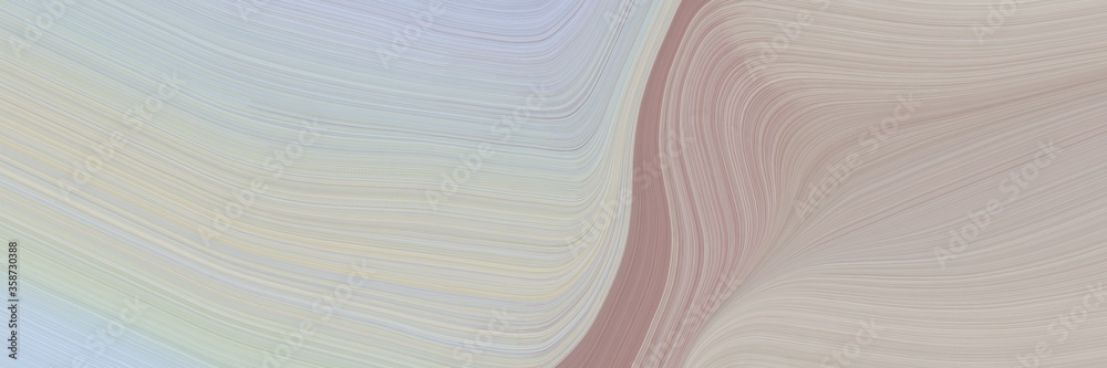 Aufkleber abstract flowing designed horizontal banner with silver, rosy brown and light gray colors. fluid curved lines with dynamic flowing waves and curves for poster or canvas
