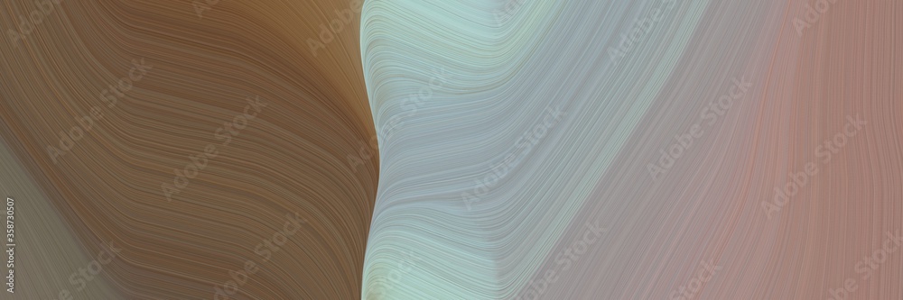 Poster abstract colorful horizontal banner with gray gray, rosy brown and old mauve colors. fluid curved lines with dynamic flowing waves and curves for poster or canvas