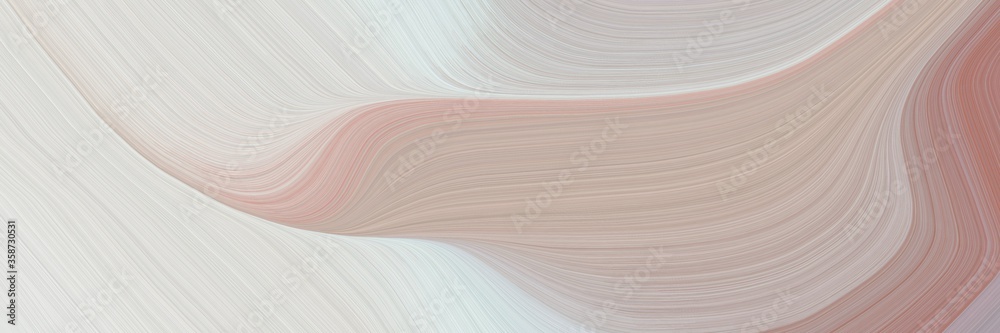 Poster abstract decorative header with pastel gray, rosy brown and lavender colors. fluid curved flowing wa