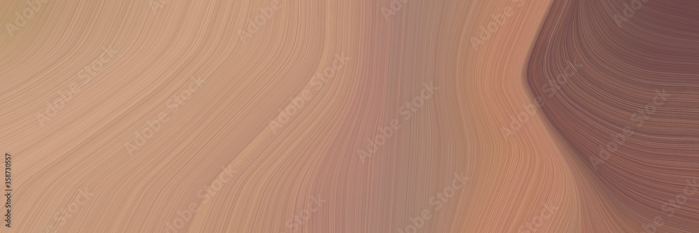 Poster abstract artistic banner with rosy brown, old mauve and pastel brown colors. fluid curved lines with