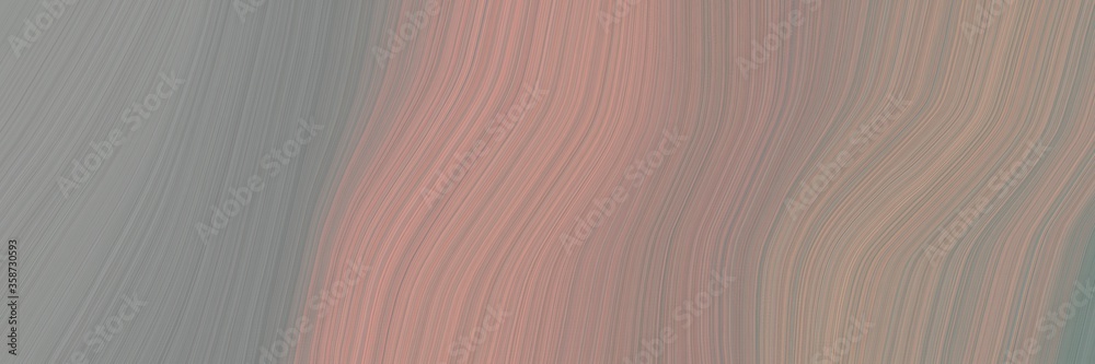 Fototapete abstract modern banner with gray gray, rosy brown and dark gray colors. fluid curved lines with dyna