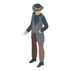 Pirate captain icon. Isometric of pirate captain vector icon for web design isolated on white background