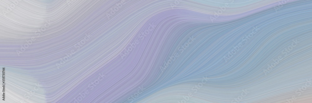 Poster abstract modern horizontal header with ash gray, light gray and light slate gray colors. fluid curved lines with dynamic flowing waves and curves for poster or canvas