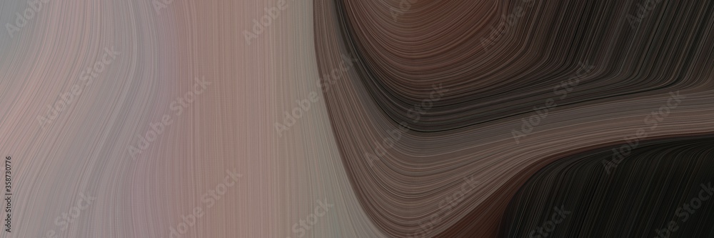 Poster abstract artistic designed horizontal header with very dark blue, gray gray and very dark pink colors. fluid curved lines with dynamic flowing waves and curves for poster or canvas