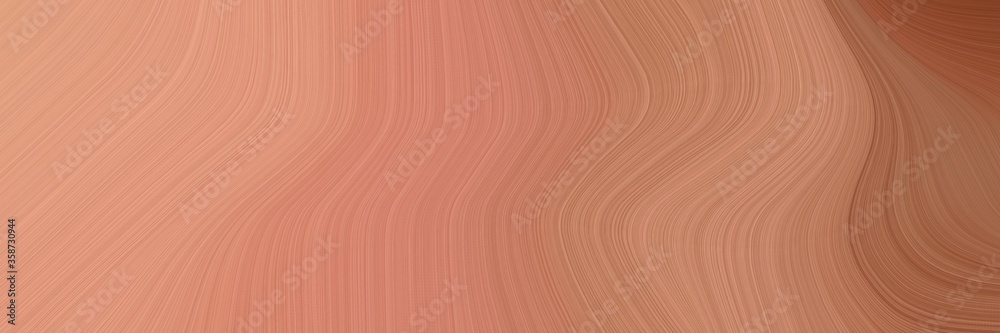 Poster abstract dynamic horizontal banner with dark salmon, sienna and moderate red colors. fluid curved lines with dynamic flowing waves and curves for poster or canvas