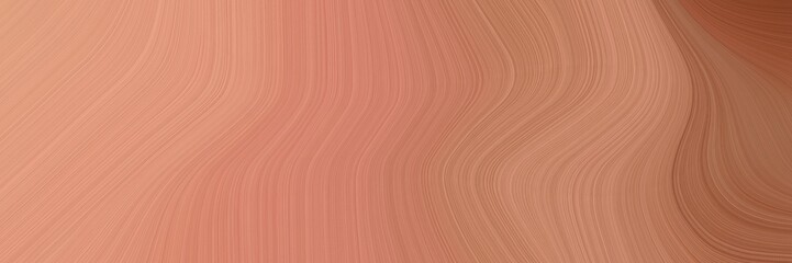 abstract dynamic horizontal banner with dark salmon, sienna and moderate red colors. fluid curved lines with dynamic flowing waves and curves for poster or canvas