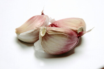 Garlic, Close Up against white background..