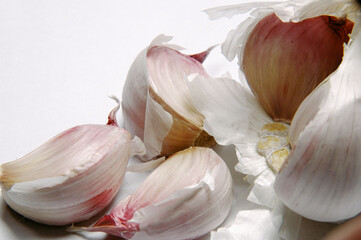 Garlic, Close Up against white background..