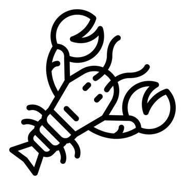Lobster food icon. Outline lobster food vector icon for web design isolated on white background