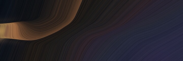 abstract decorative horizontal header with very dark blue, pastel brown and old mauve colors. fluid curved flowing waves and curves for poster or canvas