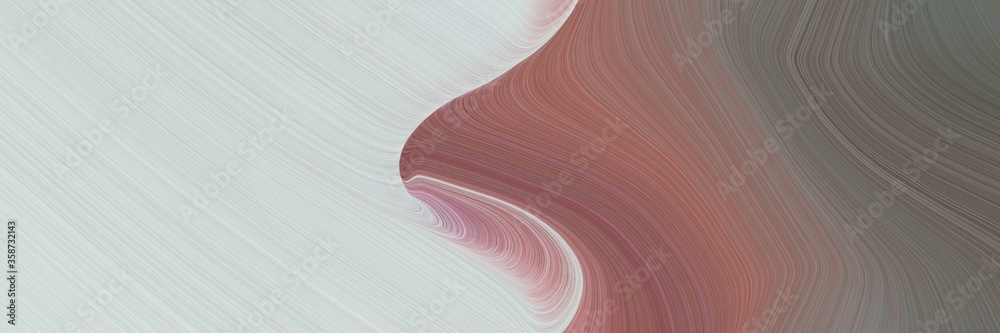 Poster abstract surreal banner design with pastel brown, light gray and gray gray colors. fluid curved lines with dynamic flowing waves and curves for poster or canvas