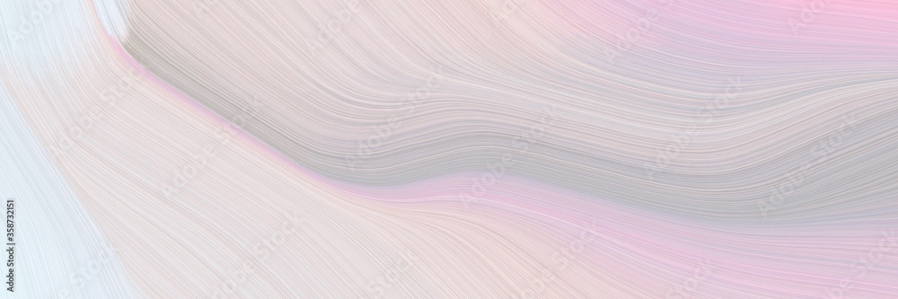 Poster abstract artistic designed horizontal banner with light gray, lavender and ash gray colors. fluid curved lines with dynamic flowing waves and curves for poster or canvas