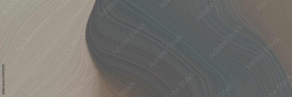 Fototapete abstract surreal header design with dim gray, rosy brown and old lavender colors. fluid curved lines with dynamic flowing waves and curves for poster or canvas