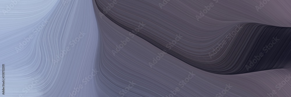 Poster abstract dynamic banner with dim gray, light pastel purple and very dark blue colors. fluid curved l