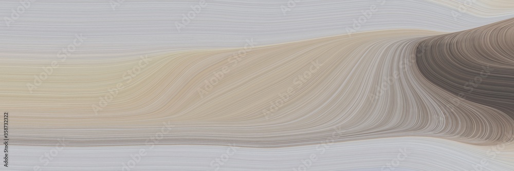 Poster abstract modern designed horizontal banner with ash gray, dim gray and gray gray colors. fluid curved flowing waves and curves for poster or canvas