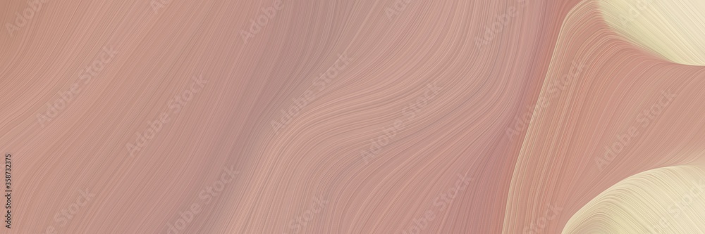 Poster abstract artistic header with rosy brown, wheat and tan colors. fluid curved flowing waves and curves for poster or canvas