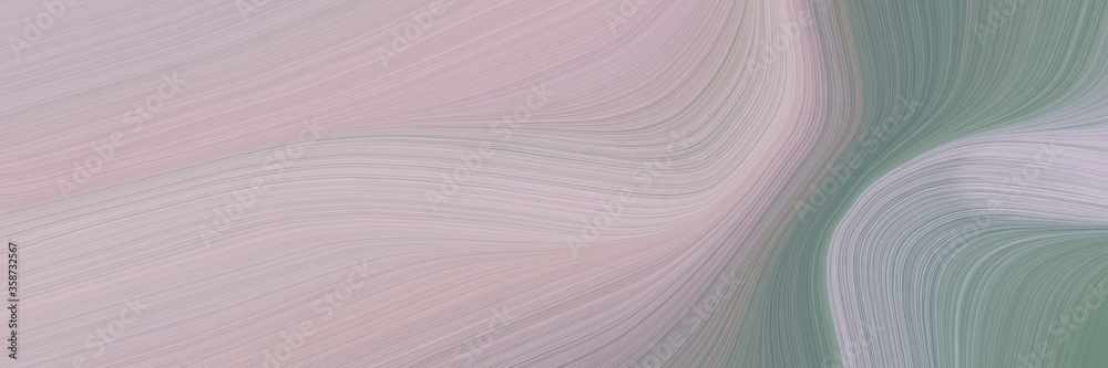 Poster abstract artistic horizontal header with silver, slate gray and light slate gray colors. fluid curved lines with dynamic flowing waves and curves for poster or canvas