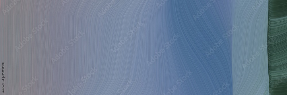Poster abstract dynamic designed horizontal banner with slate gray, light slate gray and dark slate gray colors. fluid curved lines with dynamic flowing waves and curves for poster or canvas
