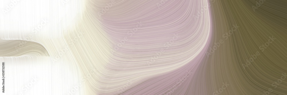 Poster abstract moving horizontal banner with pastel gray, pastel brown and light gray colors. fluid curved lines with dynamic flowing waves and curves for poster or canvas