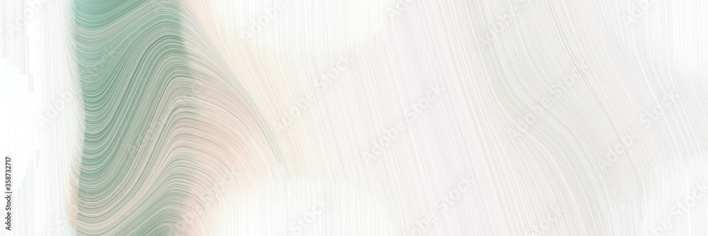 Poster abstract surreal designed horizontal banner with linen, dark sea green and ash gray colors. fluid cu