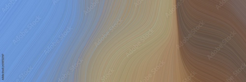 Poster abstract dynamic banner design with gray gray, corn flower blue and old mauve colors. fluid curved f