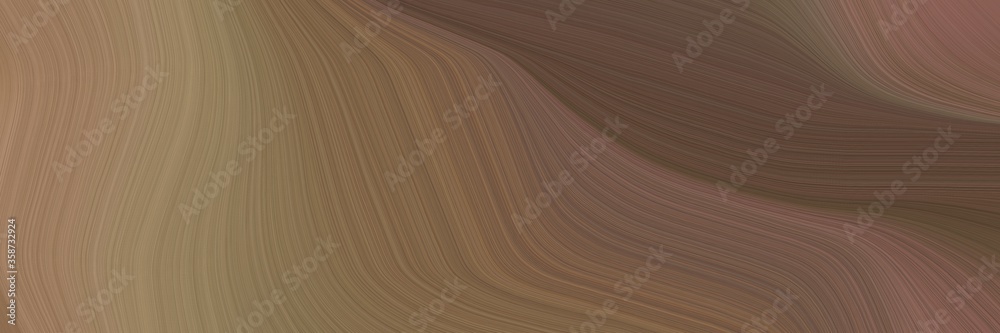 Poster abstract flowing header design with pastel brown, rosy brown and old mauve colors. fluid curved flowing waves and curves for poster or canvas