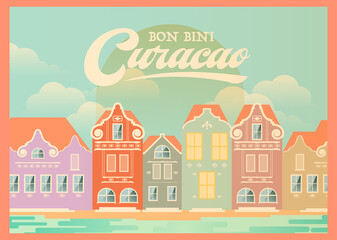 Obraz na płótnie Canvas Curacao vector background vintage 