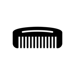 glyph style icon of comb isolated on white background. EPS 10