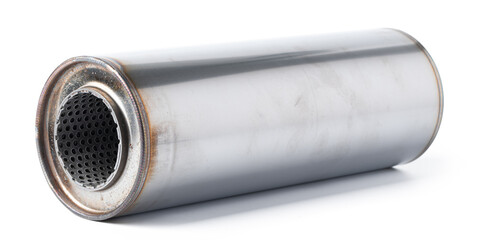 Exhaust system of the car on a white background.