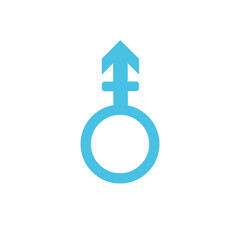 Other gender sex icon, symbol. Blue sign on a white background.