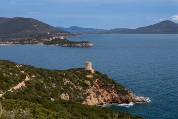 Sardinian coastline and Mediterranean sea