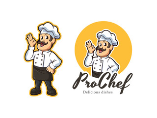 Chef mascot logo vector