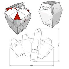 Pineapple Box and Die-cut Pattern. The .eps file is full scale and fully functional. Prepared for real cardboard production.