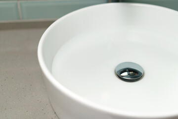 Modern bathroom interior with white ceramic sink