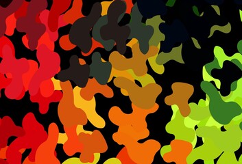 Dark Green, Red vector template with chaotic shapes.