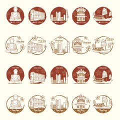 collection of hong kong icons