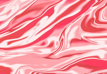 Abstract realistic liquid paint Marbling effect, fluid art technique of splashes, flows, drops and strokes of paint. Acrylic red backdrop texture for wallpaper, covers, wrapper, fabric, packaging.