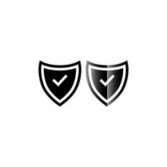 Shield check mark icon vector logo