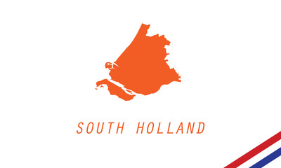 South Holland map Holland province Netherlands region vector illustration 