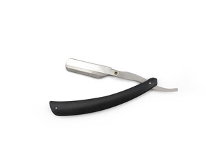Straight Razor black and silver color on white background