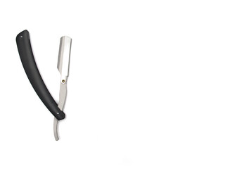 Straight Razor black and silver color on white background