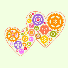 vector symbol love hearts (gear)