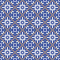 Retro vintage Chinese traditional pattern seamless background square check frame line cross curve flower