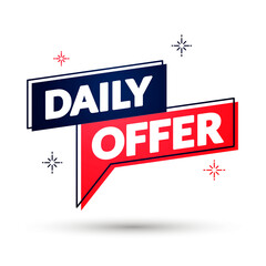 Vector Illustration Daily Offer Speech Bubble Design. Modern Sales Banner