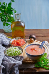 Gazpacho, Creamy textured summer soup served cold