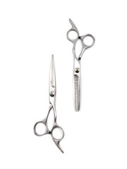Scissors Barber, Scissors Salon , Scissors Realistic Metal silver, Scissors Classic, Scissors for a hairstyle on White Background